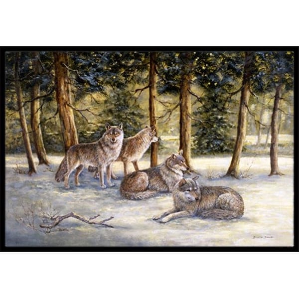Carolines Treasures Carolines Treasures BDBA0371JMAT Wolves by Daphne Baxter Indoor or Outdoor Mat; 24 x 36 BDBA0371JMAT - main